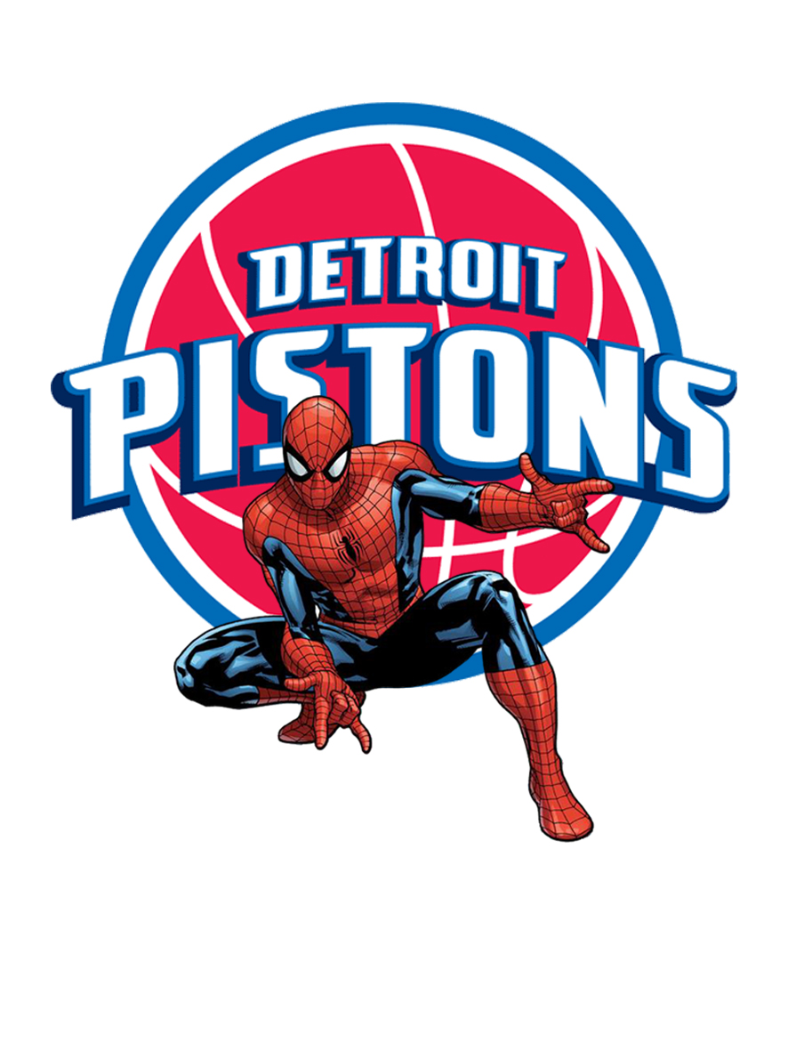 Detroit Pistons Spider Man Logo vinyl decal